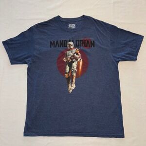 Star‎ Wars The Mandalorian Men's T-Shirt XL Blue Graphic Crewneck Tee